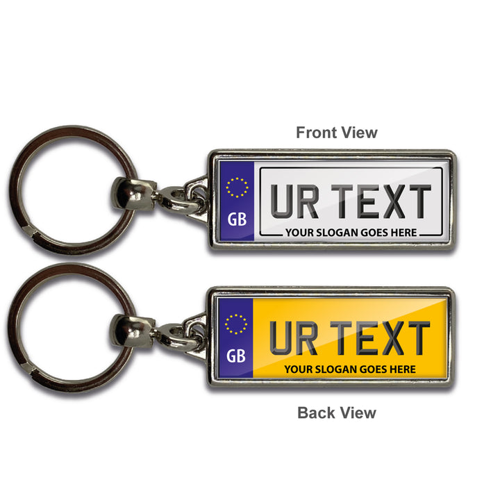 Personalised Number Plate Keyring - Large Flag