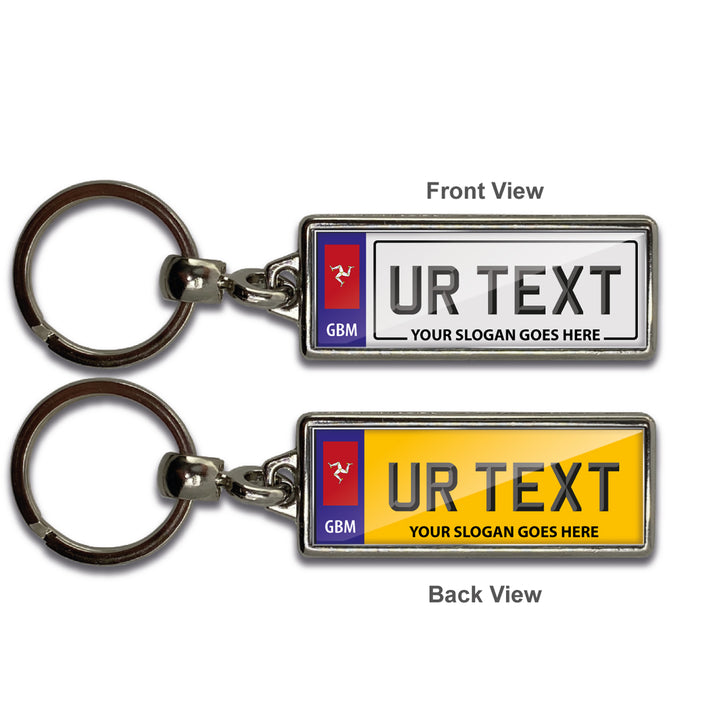 Personalised Number Plate Keyring - Large Flag