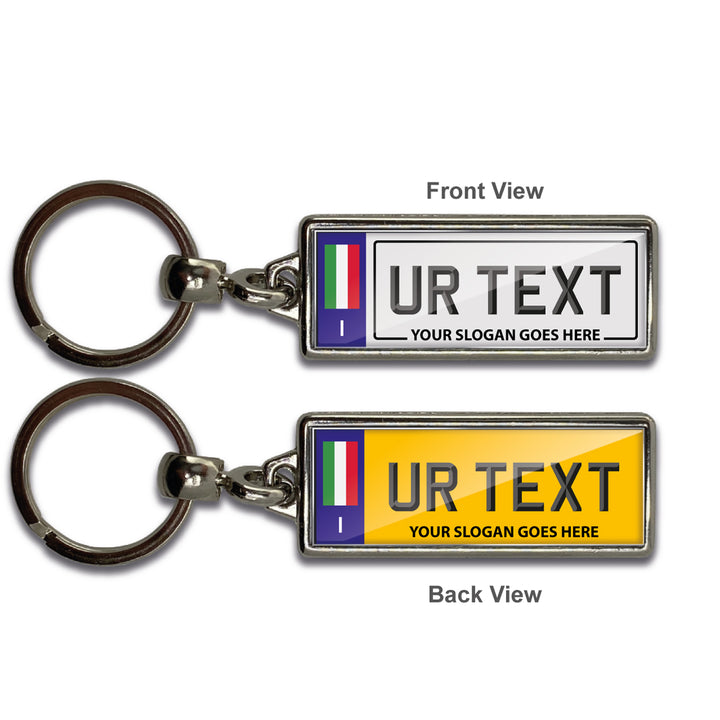 Personalised Number Plate Keyring - Large Flag