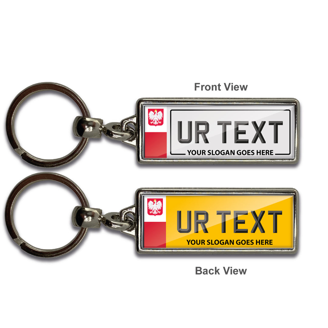 Personalised Number Plate Keyring - Large Flag