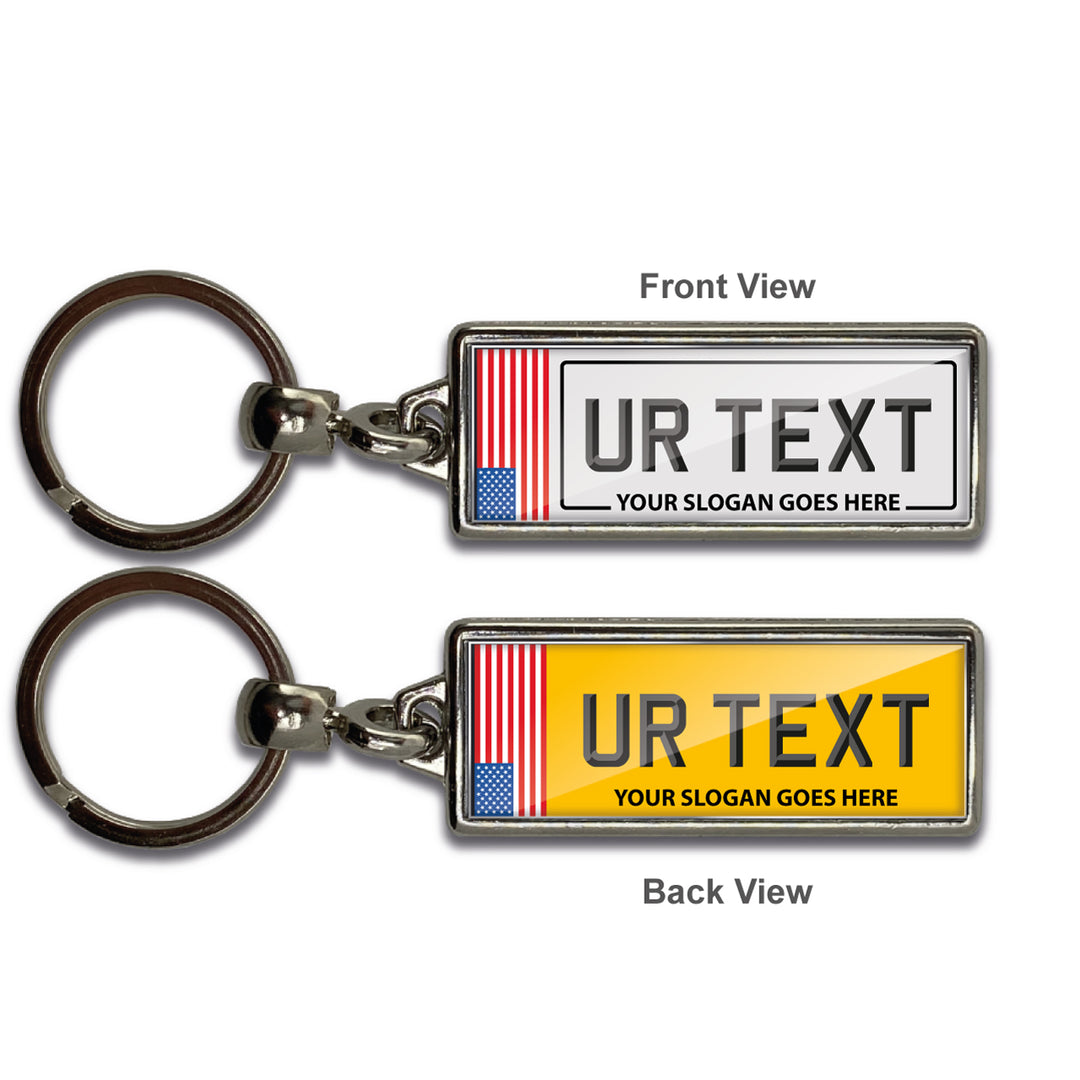 Personalised Number Plate Keyring - Large Flag