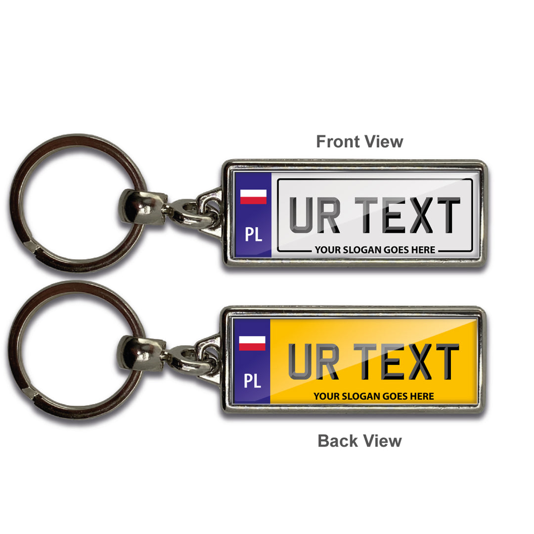 Personalised Number Plate Keyring - Small Flag